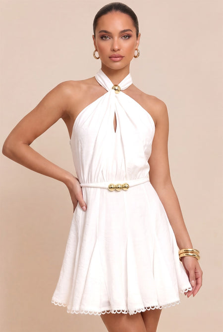 Printed Italy Maxi Halter Dress
