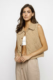 Polka Dot Quilted Diamond Corduroy Vest