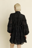 Black Ruffled Shirt Dress