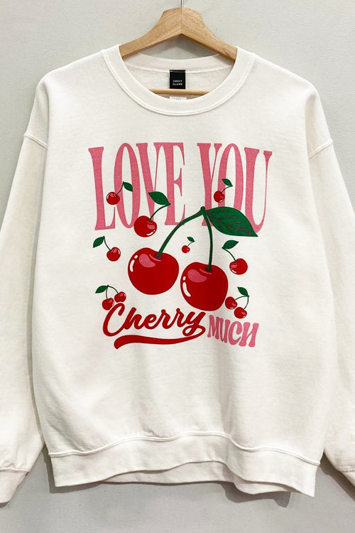 Cream Colored "Love You Cherry Much" Sweatshirt