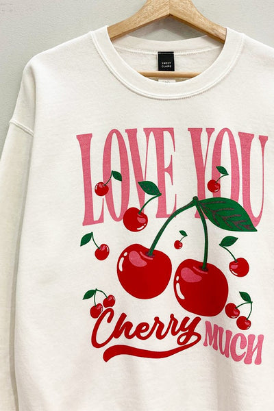 Cream Colored "Love You Cherry Much" Sweatshirt