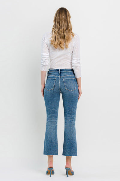 Bella High Rise Clean Cut Hem Crop Flare Jeans