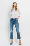 Bella High Rise Clean Cut Hem Crop Flare Jeans