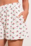 Off White Cherry Printed Shorts