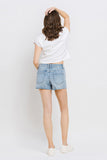 Holly Mid Rise Distressed Denim Shorts
