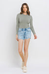 Rebecca High Rise Raw Distressed Hem Shorts