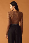 Brown Woven Lace Bodysuit