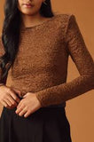 Brown Woven Lace Bodysuit