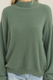 Grey Green Colored High Neck Sweater