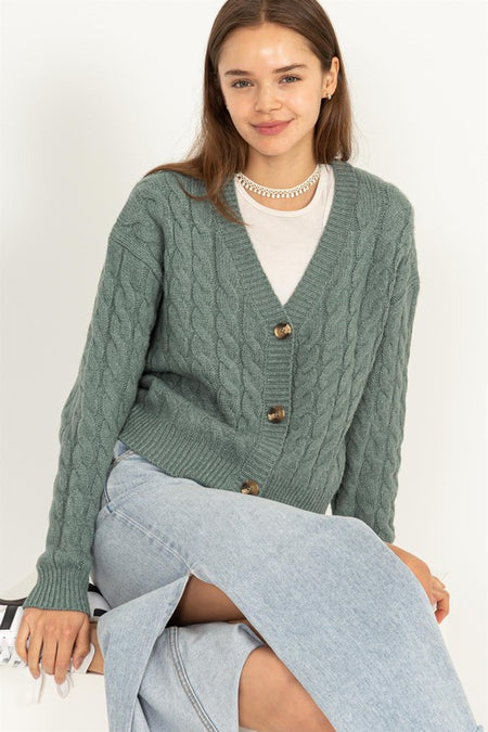 Green Colored Dolman Sleeve Sweater
