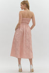 Pink Strapless Woven Midi Dress