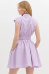 Lavender Sleeveless Zip Up Mini Dress