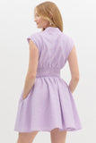 Lavender Sleeveless Zip Up Mini Dress