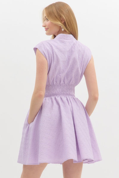 Lavender Sleeveless Zip Up Mini Dress