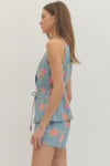 Denim & Floral Top