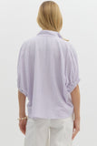 Lavender Stripe Collared Blouse