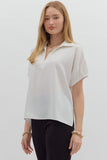 Off-White Split Collar Blouse