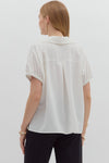 Off-White Split Collar Blouse