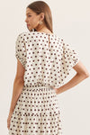 Cream & Brown Polka Dot Maxi Skirt Set