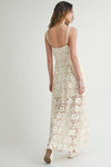 Cream Floral Lace Maxi Dress
