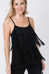 Black Suede Fringe Cami