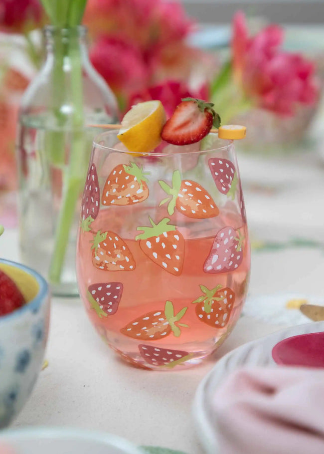Strawberry Wine Glass Set