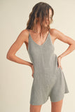 Grey Ribbed Knitted Romper