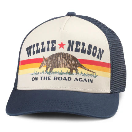 "Willie Nelson" On The Road Again Mesh Trucker Hat