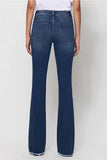 Jaci Mid Rise Flare Jeans with Raw Hem