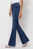 Jaci Mid Rise Flare Jeans with Raw Hem