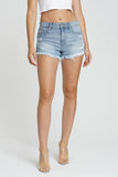 Lulu Light Wash Super High Rise Cut Off Denim Shorts