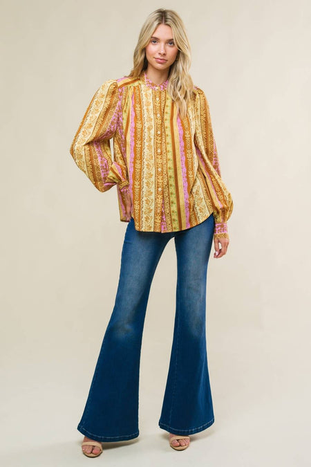 Pumpkin Washed Poly Silk Blouse