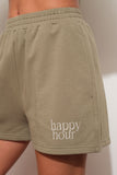 Olive Colored 'Happy Hour' Lounge Shorts