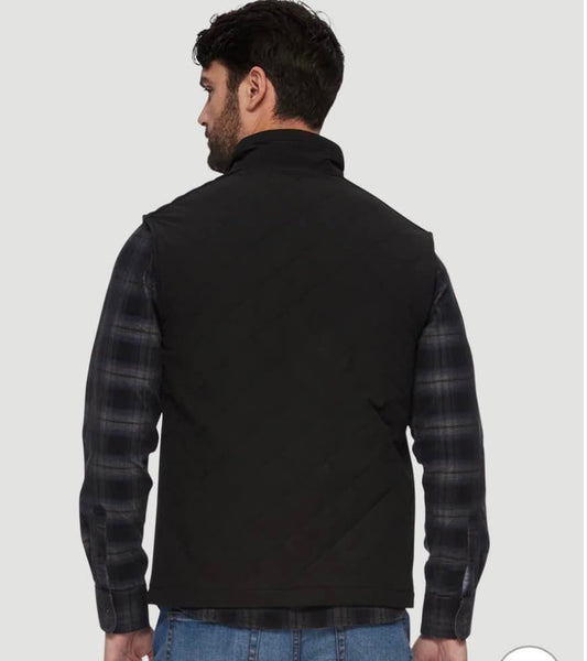 Black Chaplin Flannel Lined Quilted Vest