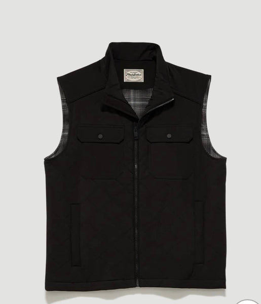 Black Chaplin Flannel Lined Quilted Vest