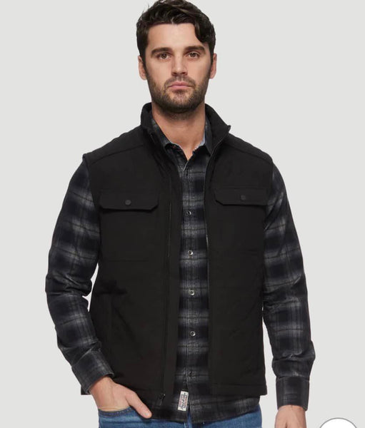 Black Chaplin Flannel Lined Quilted Vest