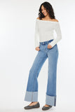 Naomi Mid Rise Wide Leg Flare with Cuff Detail