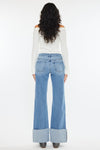 Naomi Mid Rise Wide Leg Flare with Cuff Detail