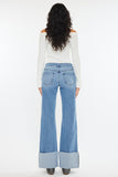 Naomi Mid Rise Wide Leg Flare with Cuff Detail