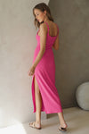 Pink Colored Ribbed Cami Dress