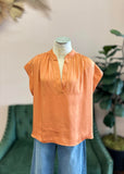 Pumpkin Washed Poly Silk Blouse