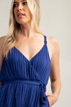 Royal Blue Surplice Pleated Romper