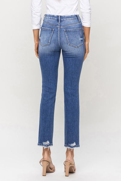 Julia Medium Wash High Rise Slim Straight Jeans