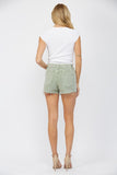 Vintage Faded Green High Rise Denim Shorts