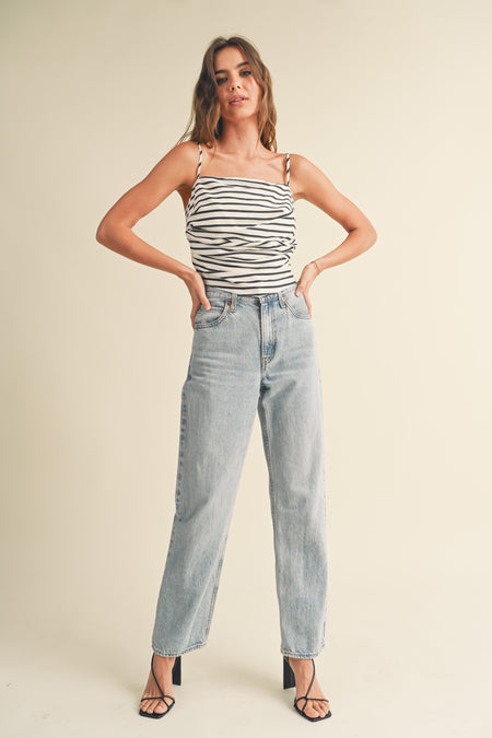 Maelyn Mid Rise Slim Straight Crop Jeans