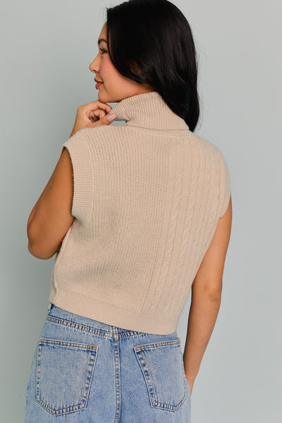 Light Grey Turtle Neck Sweater Vest