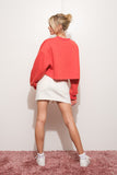 Vintage Red 'Amore' Cropped Sweatshirt