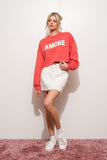 Vintage Red 'Amore' Cropped Sweatshirt