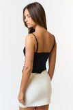 Black Bow Trim Corset Cropped Cami Top