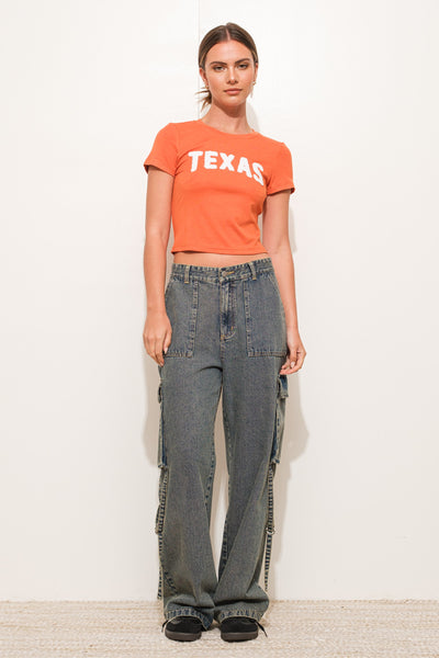 Burnt Orange 'Texas' Baby Tee